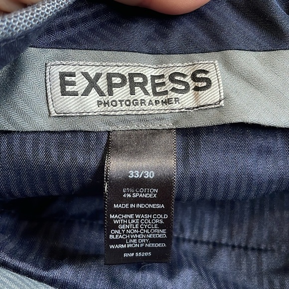 Express Men’s Photographer pant Size 33 X 30 Blue Micro checked Business Office - Picture 3 of 9